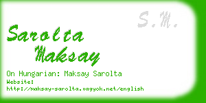 sarolta maksay business card